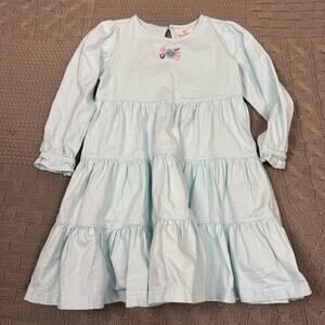 Hanna Andersson Light Blue Tiered Long Sleeved Twirl Dress ~ 5
